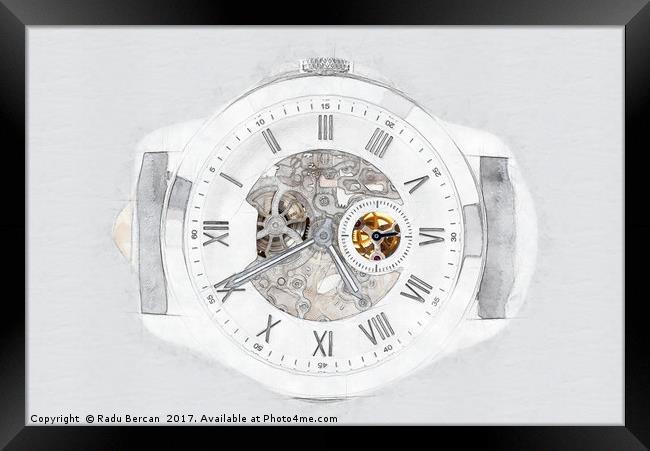 Mechanical Watch Concept With Visible Mechanism Framed Print by Radu Bercan
