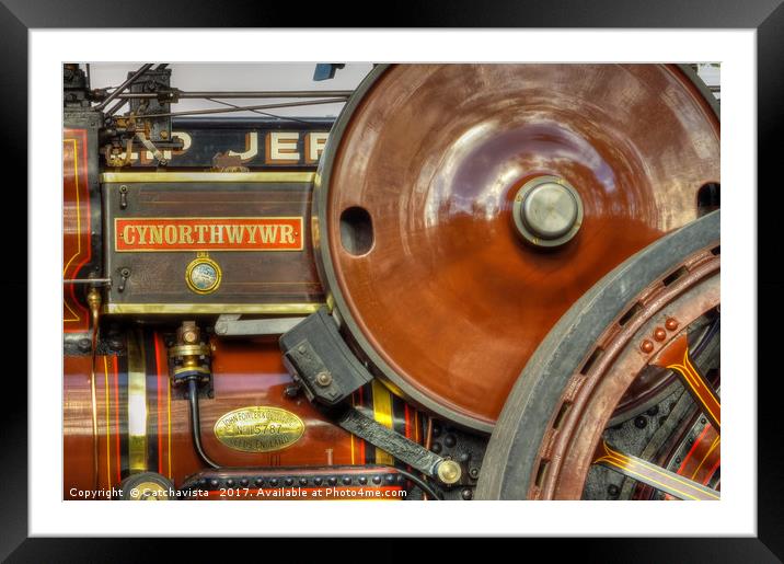 "Vintage Fowler Locomotive: A Close Encounter" Framed Mounted Print by Catchavista 