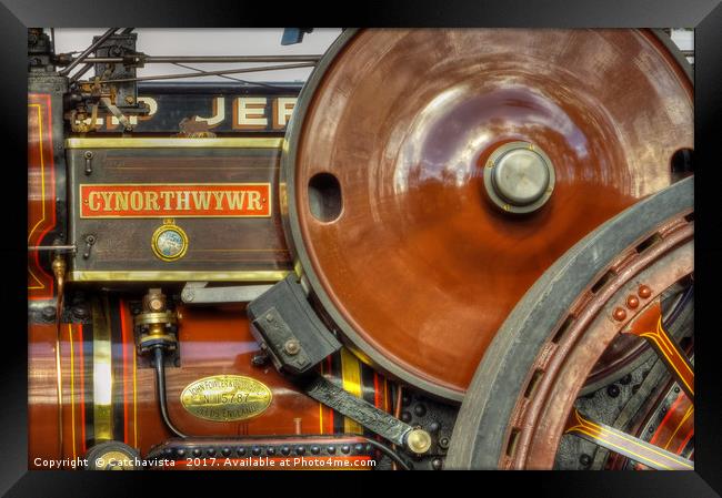 "Vintage Fowler Locomotive: A Close Encounter" Framed Print by Catchavista 