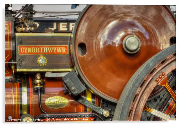 "Vintage Fowler Locomotive: A Close Encounter" Acrylic by Catchavista 