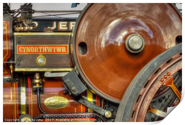 "Vintage Fowler Locomotive: A Close Encounter" Print by Catchavista 