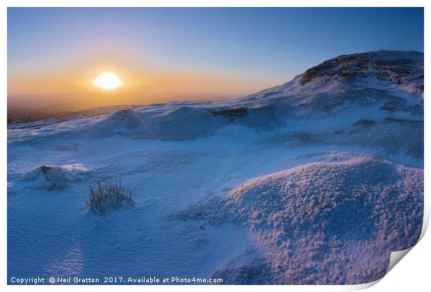 Winter Sunrise at Haytor Print by Nymm Gratton