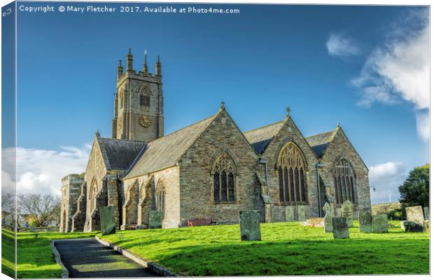 Parish Church of St Columba Canvas Print by Mary Fletcher