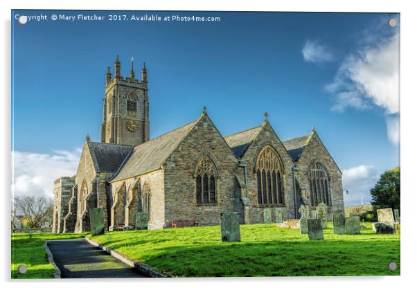 Parish Church of St Columba Acrylic by Mary Fletcher