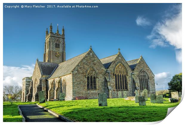 Parish Church of St Columba Print by Mary Fletcher