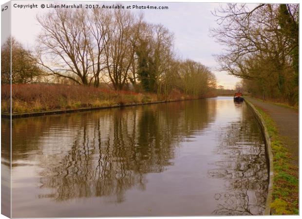 Lancaster Canal, Garstang.  Canvas Print by Lilian Marshall