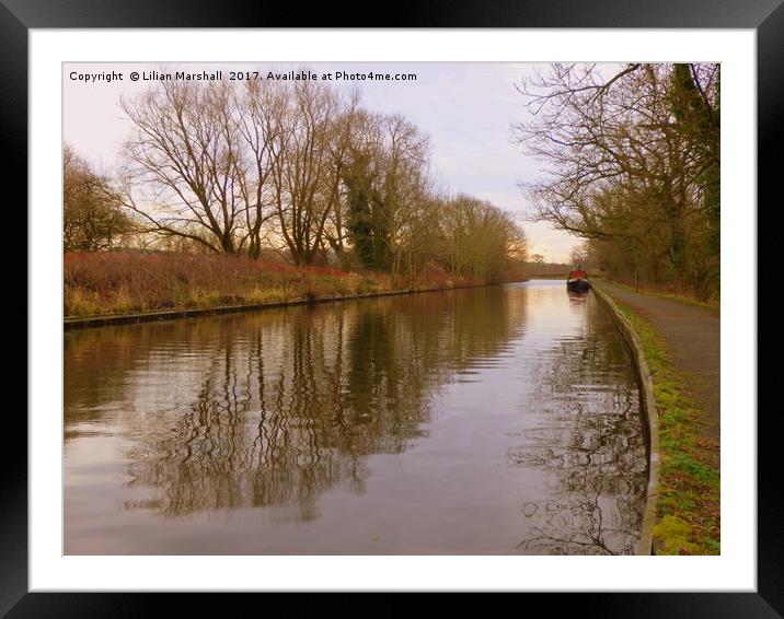 Lancaster Canal, Garstang.  Framed Mounted Print by Lilian Marshall