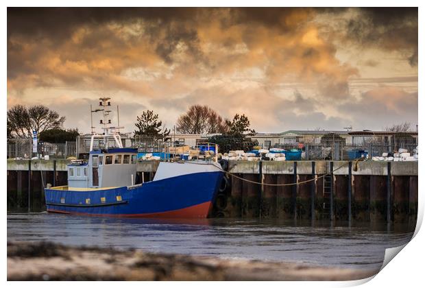 Walberswick and Southwolds Harbour at Sunrise Print by Mark Hawkes