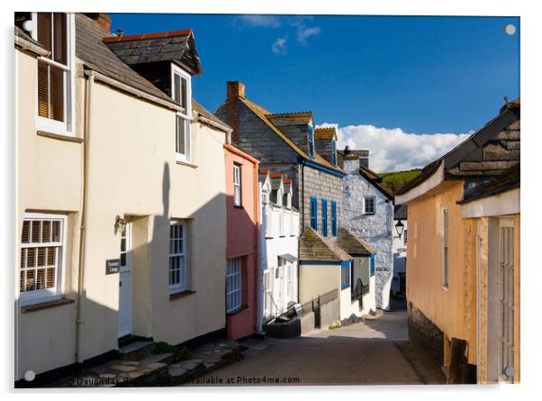 Port Isaac street, Cornwall Acrylic by Daugirdas Racys