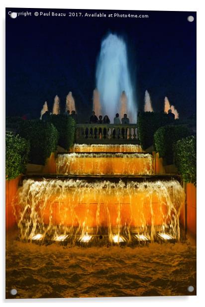 The Magic Fountain of Montjuic Acrylic by Paul Boazu