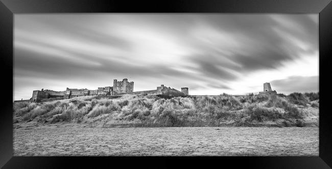 Bamburgh Castle Beauty - Black and White Framed Print by Naylor's Photography