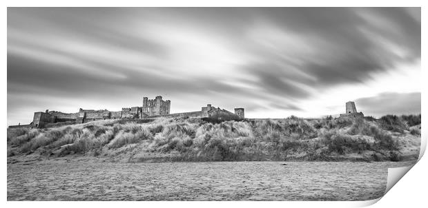 Bamburgh Castle Beauty - Black and White Print by Naylor's Photography