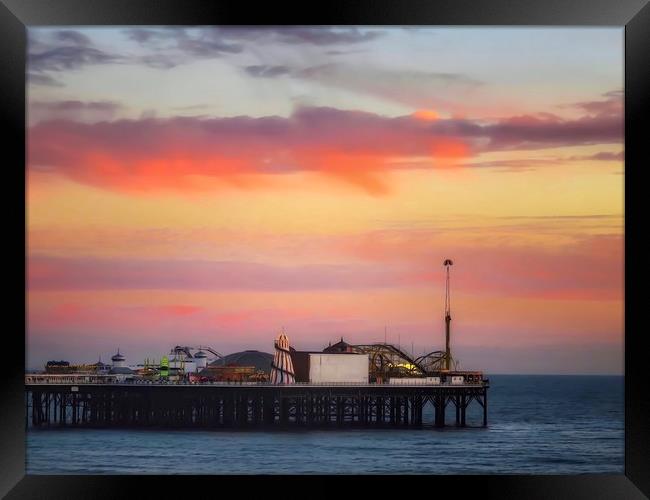 Sunset Magic at Brighton Pier Framed Print by Beryl Curran