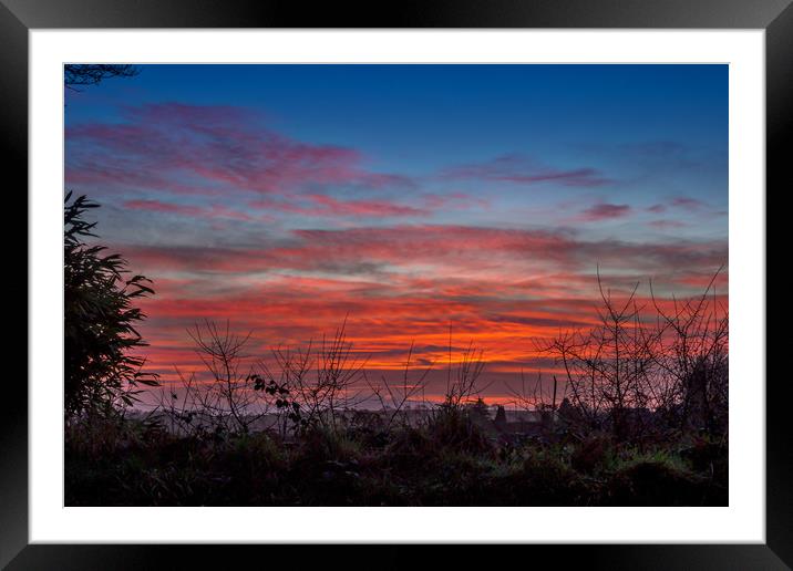 Fiery Sky, Pembrokeshire, Wales, UK Framed Mounted Print by Mark Llewellyn