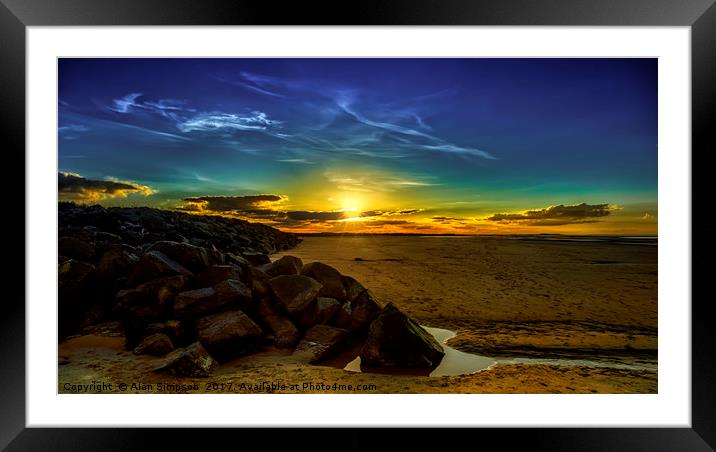 Brancaster Beach Sunset Framed Mounted Print by Alan Simpson