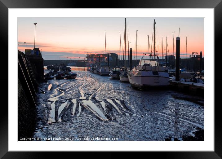 Low Tide at Bridlington Harbour Framed Mounted Print by Richard Pinder