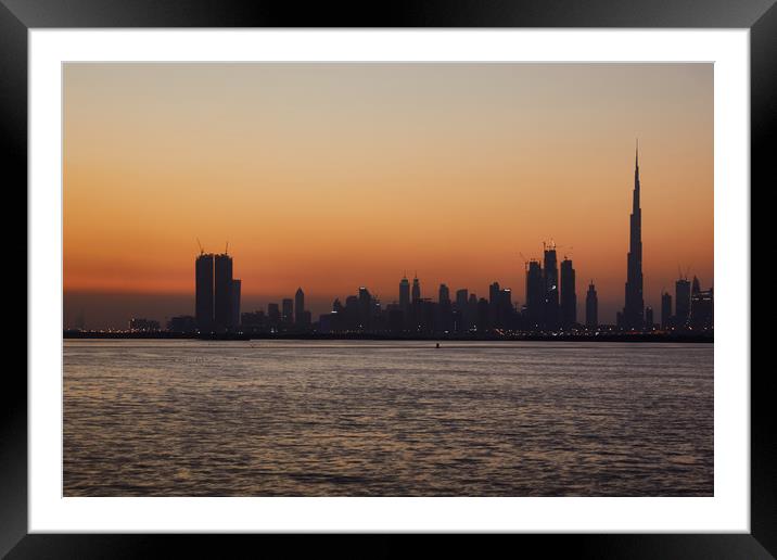 Across Dubai Creek Framed Mounted Print by Richard Zalan