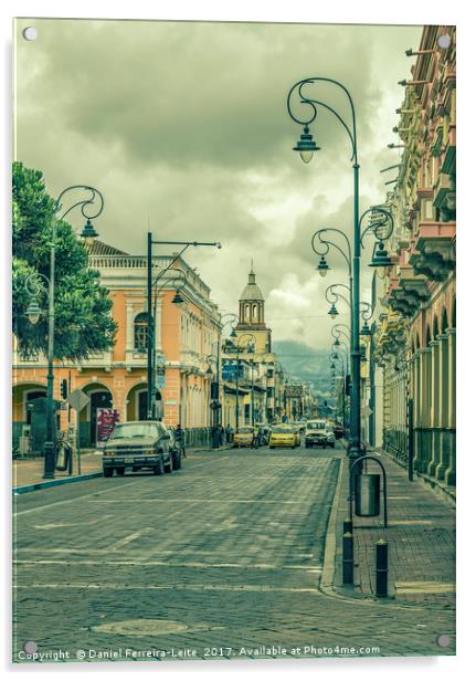 Riobamba Historic Center Urban Scene Acrylic by Daniel Ferreira-Leite