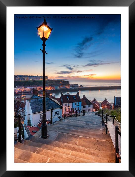 A Mid Summer Sunset Over The 199 Steps Framed Mounted Print by Richard Burdon