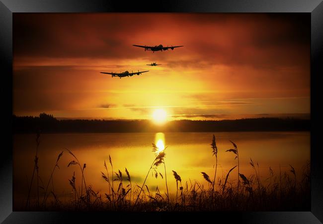 Warbirds at Sunset Framed Print by J Biggadike