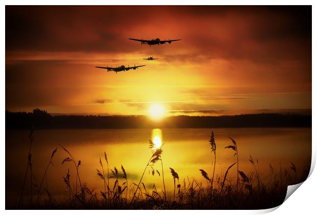 Warbirds at Sunset Print by J Biggadike