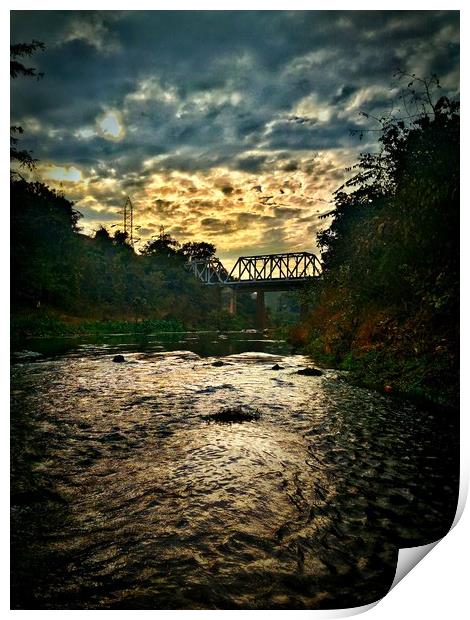 The Bridge on River Sona Print by Indranil Bhattacharjee