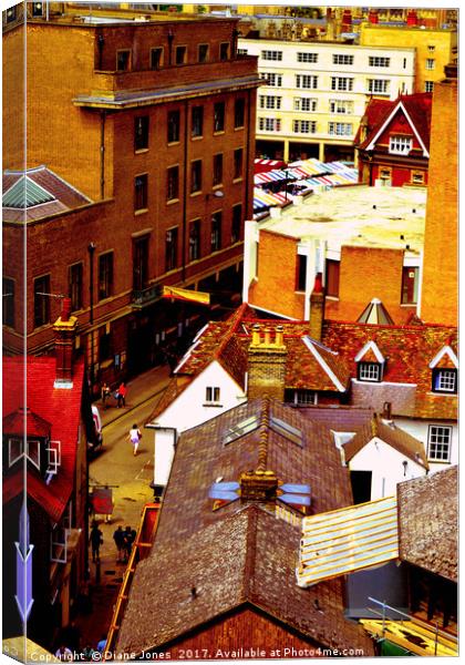 View of Cambridge City Centre Canvas Print by Diane Jones