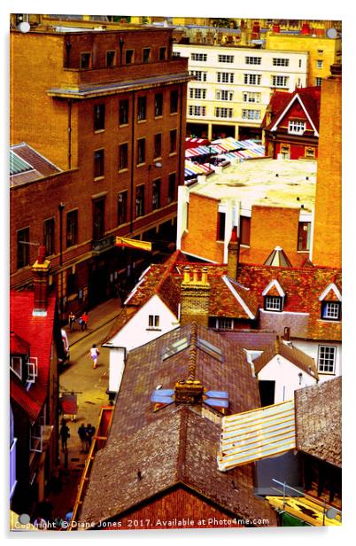 View of Cambridge City Centre Acrylic by Diane Jones