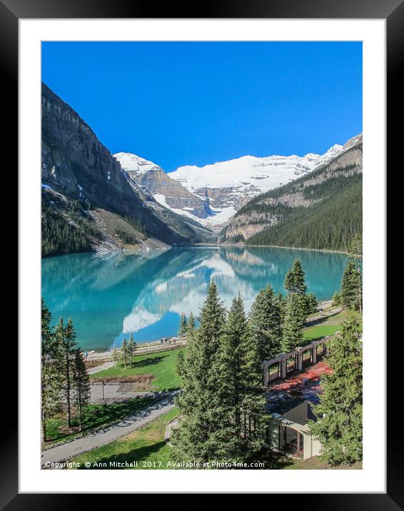 Lake Louise Banff Framed Mounted Print by Ann Mitchell