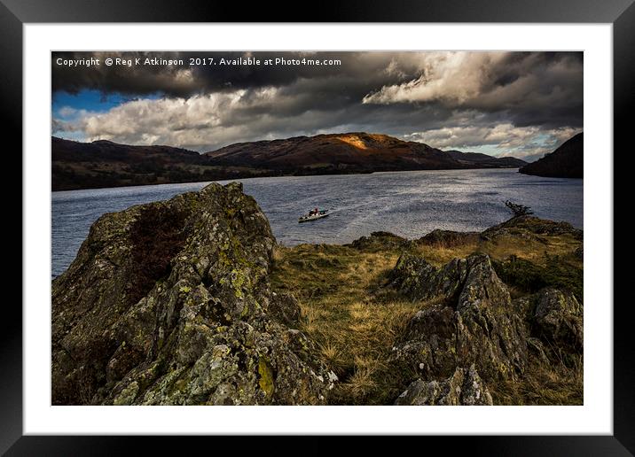 Ullswater Steamer Framed Mounted Print by Reg K Atkinson