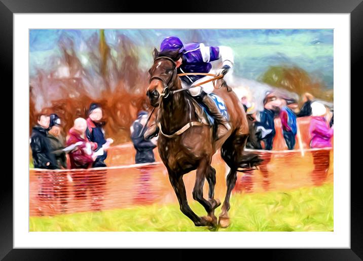 Point to Point Racing Framed Mounted Print by Paddy Geoghegan
