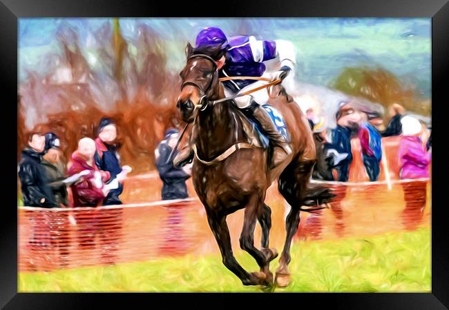Point to Point Racing Framed Print by Paddy Geoghegan