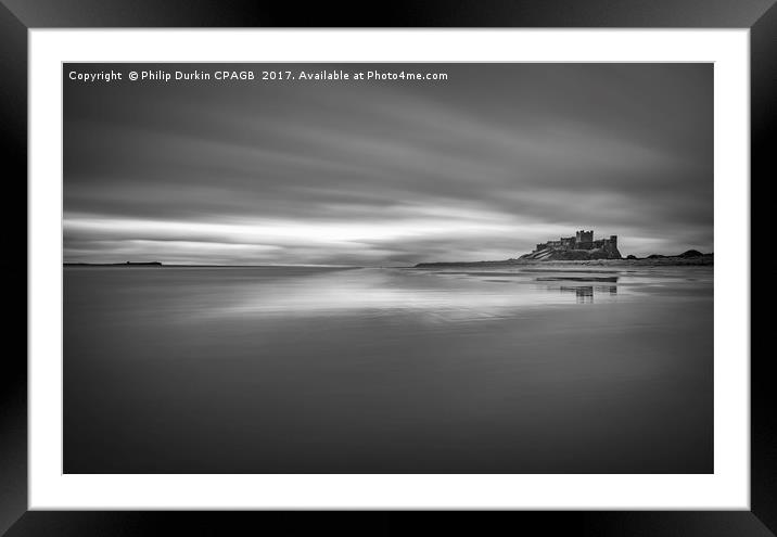 Bamburgh Castle At Dusk  Framed Mounted Print by Phil Durkin DPAGB BPE4