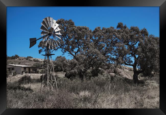 Windmill in Hot Summer Framed Print by Richard Zalan