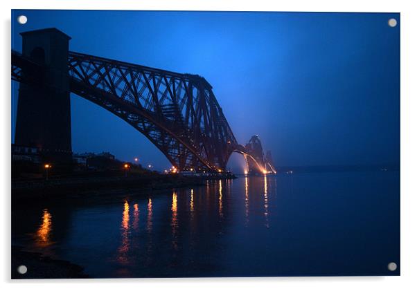 Bridge in the mist Acrylic by Stuart Jack