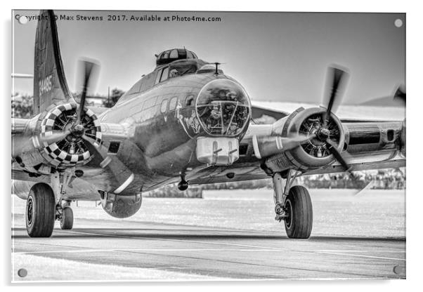 B17 Memphis Belle Taxi's out Acrylic by Max Stevens