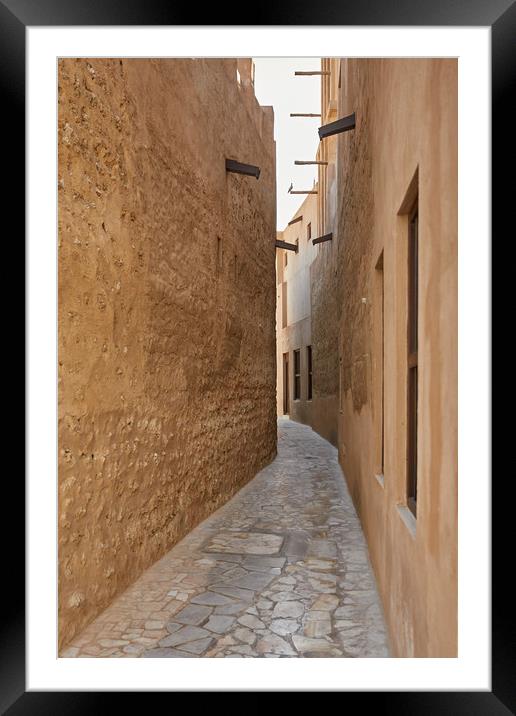 Little lane in Bastakiya Framed Mounted Print by Richard Zalan