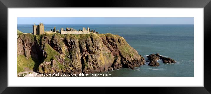 Panorama of Dunnotar Castle, Scotland Framed Mounted Print by Alan Crawford