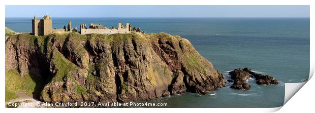 Panorama of Dunnotar Castle, Scotland Print by Alan Crawford