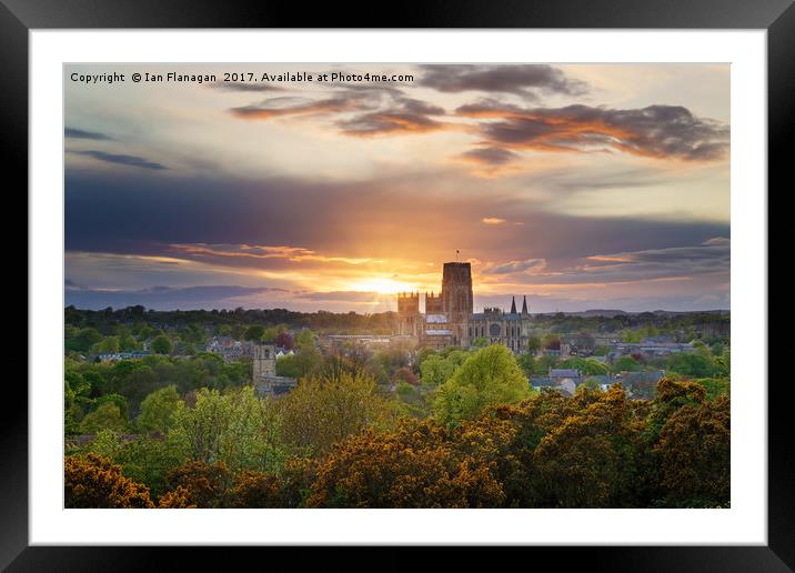 Durham Cathedral at sunset Framed Mounted Print by Ian Flanagan