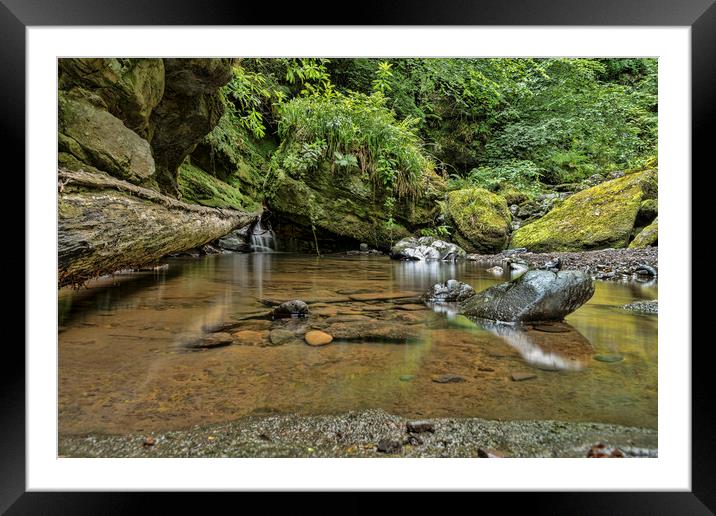 Rock Pool Reflections Framed Mounted Print by Valerie Paterson