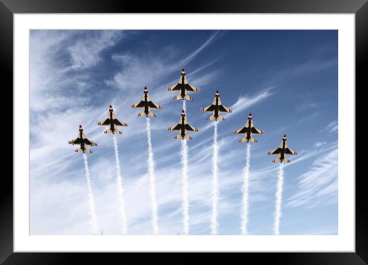 The US Air Force Thunderbirds Framed Mounted Print by J Biggadike
