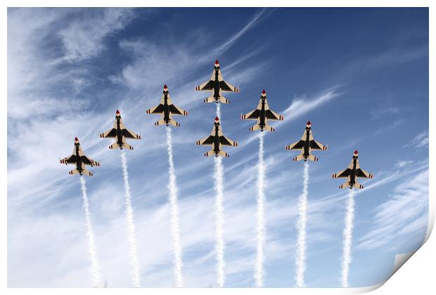 The US Air Force Thunderbirds Print by J Biggadike