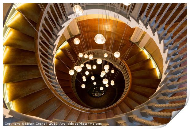 Brewer Spiral Staircase - Descent Print by Milton Cogheil