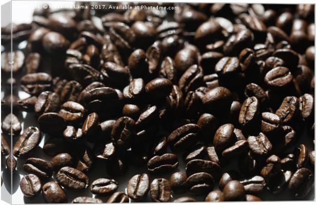 Black coffee grains Canvas Print by Massimo Lama
