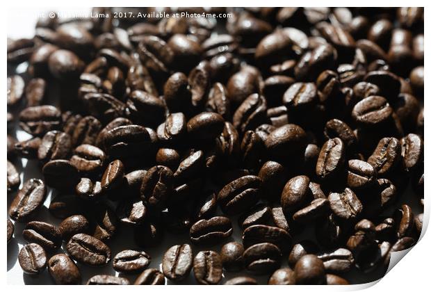 Black coffee grains Print by Massimo Lama