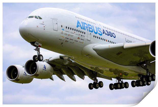 Airbus A380 MSN4 F WWDD Print by Oxon Images