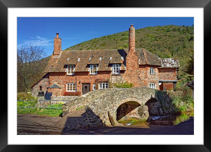 Allerford Packhorse Bridge and Cottage             Framed Mounted Print by Darren Galpin
