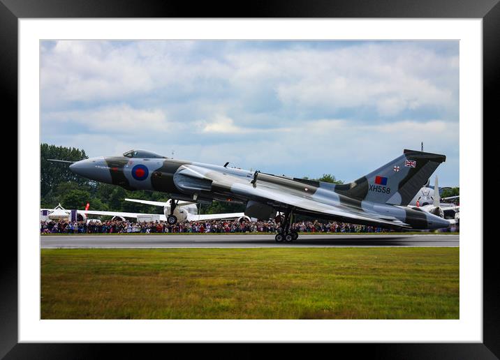 Vulcan landing at RIAT Framed Mounted Print by Oxon Images