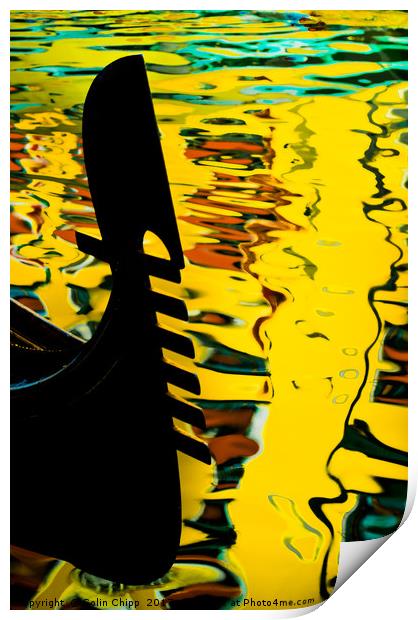 Gondola silhouette Print by Colin Chipp